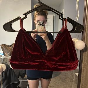 Velvet bralette- maroon
